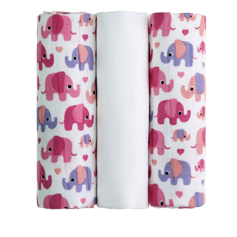 T-TOMI BIO Bambusové pleny Pink elephants