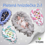 T-TOMI Pletené  hnízdečko 2v1 Feathers