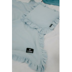 T-TOMI BIO Mušelínová deka s volánkem Blue