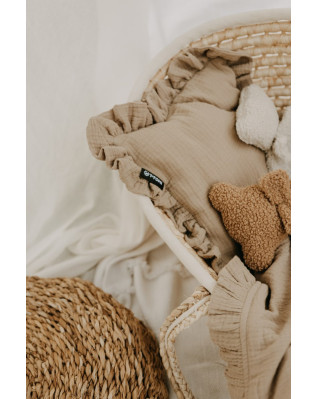 T-TOMI Mušelínový polštářek s volánkem Beige