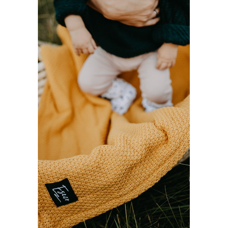 T-TOMI Pletená deka WARM Mustard