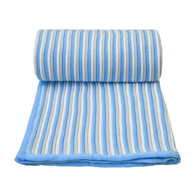 T-TOMI Pletená deka SPRING White + Blue 