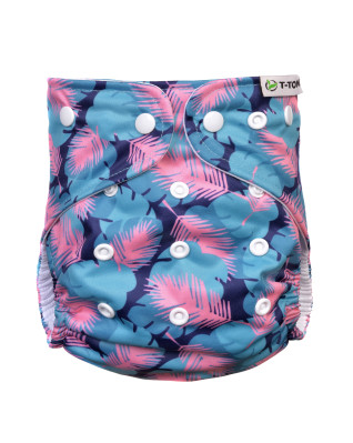 T-TOMI Kalhotková plena AIO - přebalovací set patentky Feathers