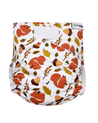 T-TOMI Kalhotková plena AIO - přebalovací set suchý zip Squirells