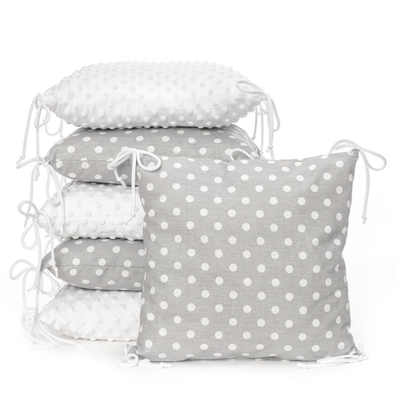T-TOMI Polštářkový mantinel MINKY Grey dots