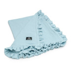 T-TOMI BIO Mušelínová deka s volánkem Blue