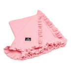 T-TOMI BIO Mušelínová deka s volánkem Pink
