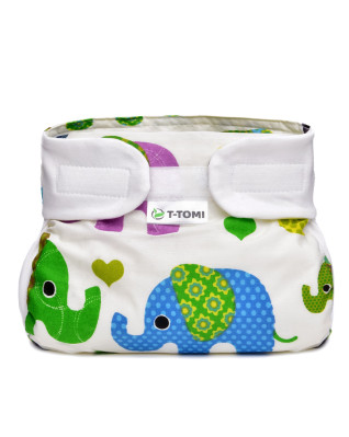 T-TOMI Ortopedické abdukční kalhotky - suchý zip Green elephants (5-9kg)