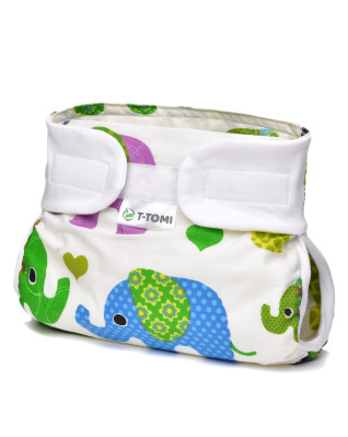 T-TOMI Ortopedické abdukční kalhotky - suchý zip Green elephants (5-9kg)