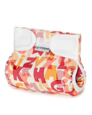 T-TOMI Ortopedické abdukční kalhotky - suchý zip Pink alphabet (5-9kg)