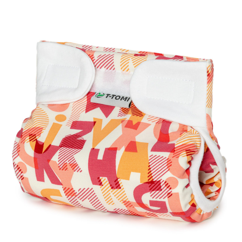 T-TOMI Ortopedické abdukční kalhotky - suchý zip Pink alphabet (3-6kg)