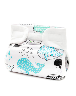 T-TOMI Ortopedické abdukční kalhotky - suchý zip Whales (3-6kg)