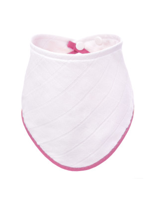 T-TOMI Bambusový slintáček White with pink edging 