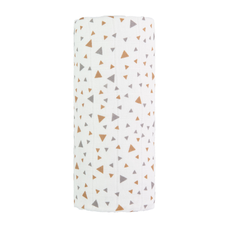 T-TOMI Velká bavlněná TETRA osuška Beige triangles 