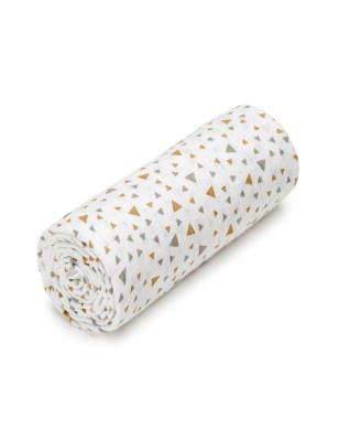 T-TOMI Velká bavlněná TETRA osuška Beige triangles 