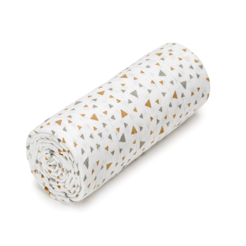 T-TOMI Velká bavlněná TETRA osuška Beige triangles 