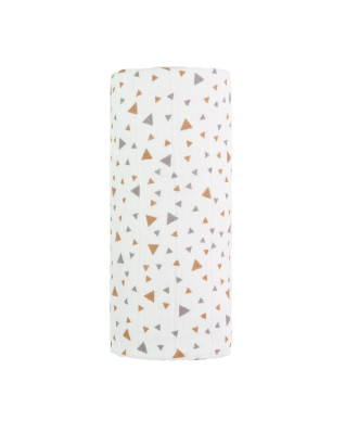 T-TOMI Velká bavlněná TETRA osuška Beige triangles 