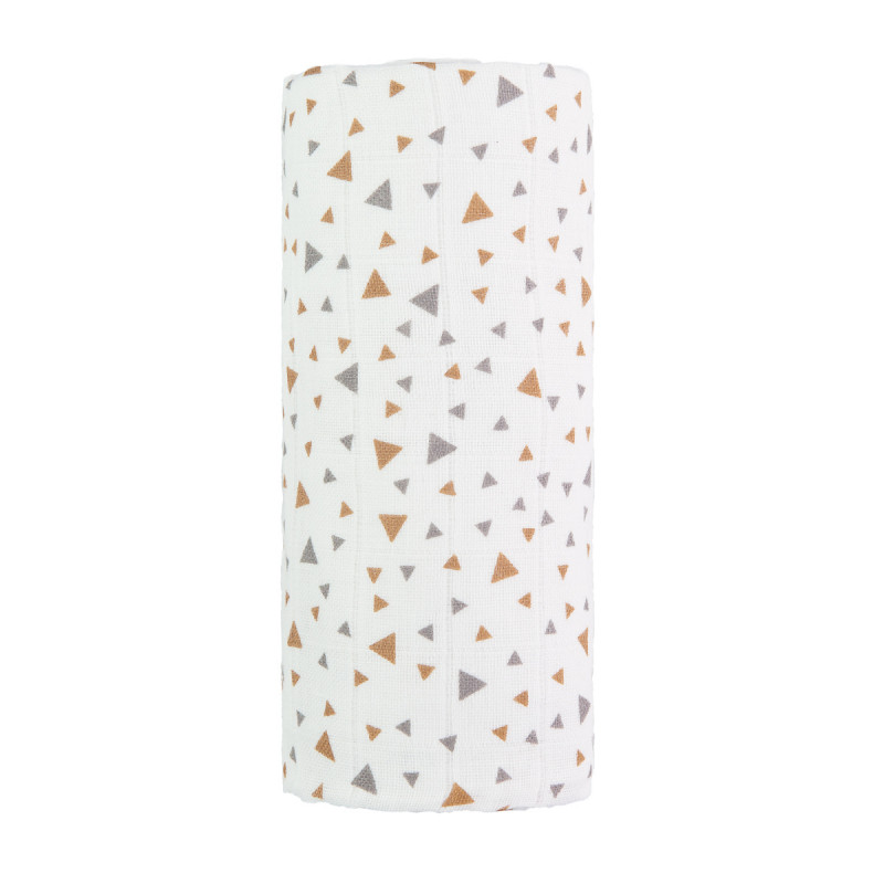 T-TOMI Velká bavlněná TETRA osuška Beige triangles 
