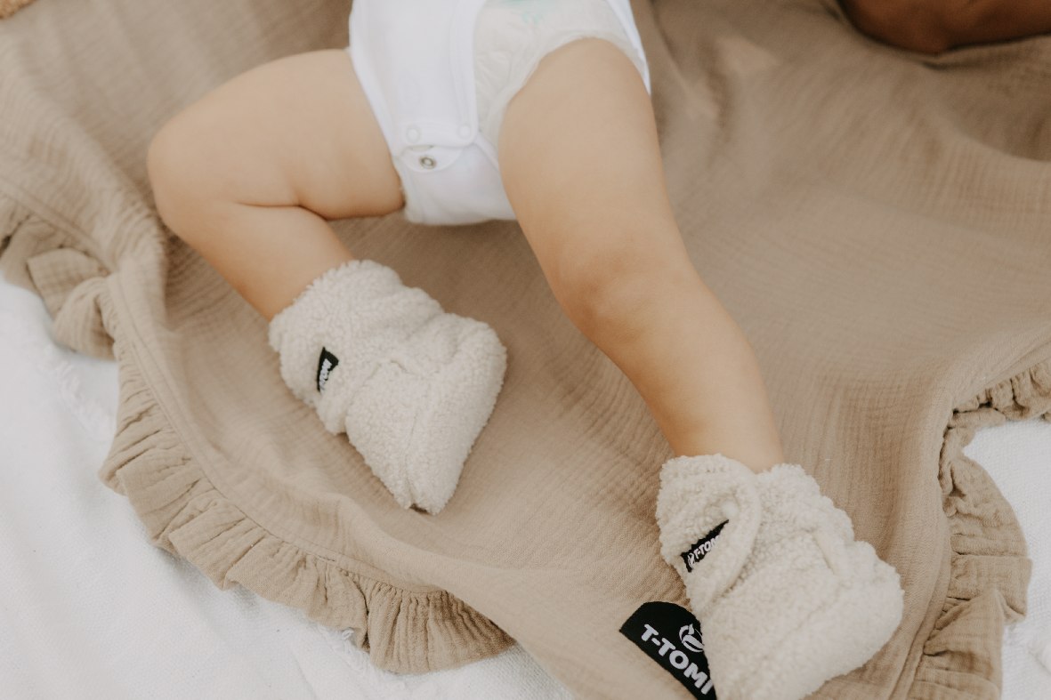 T-TOMI Capáčky TEDDY Cream (9-12 měsíců) WARM