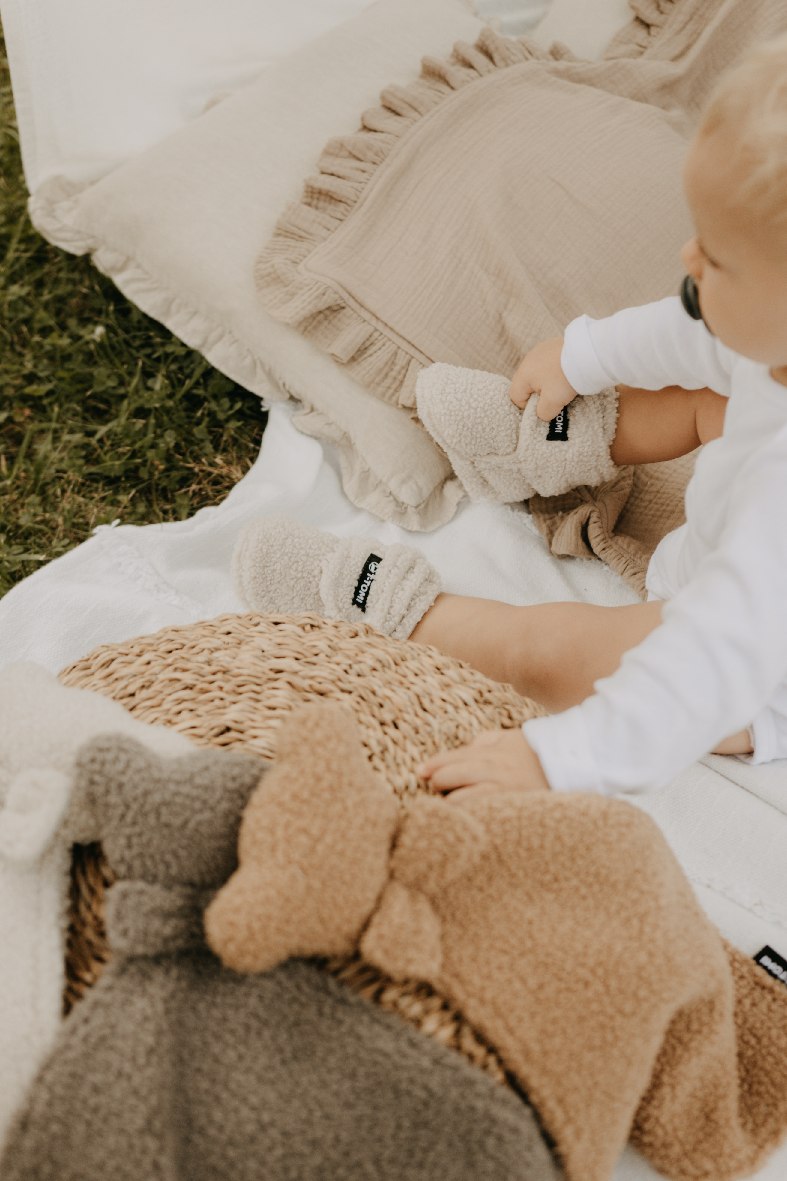 T-TOMI Capáčky TEDDY Cream (6-9 měsíců) WARM