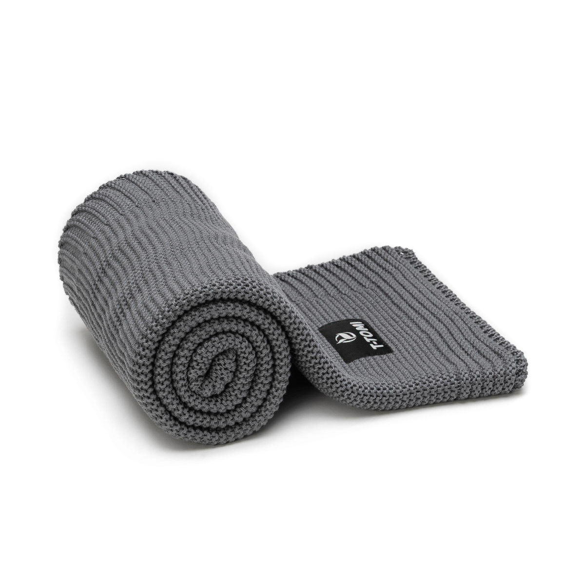 T-TOMI Pletená deka Dark grey waves